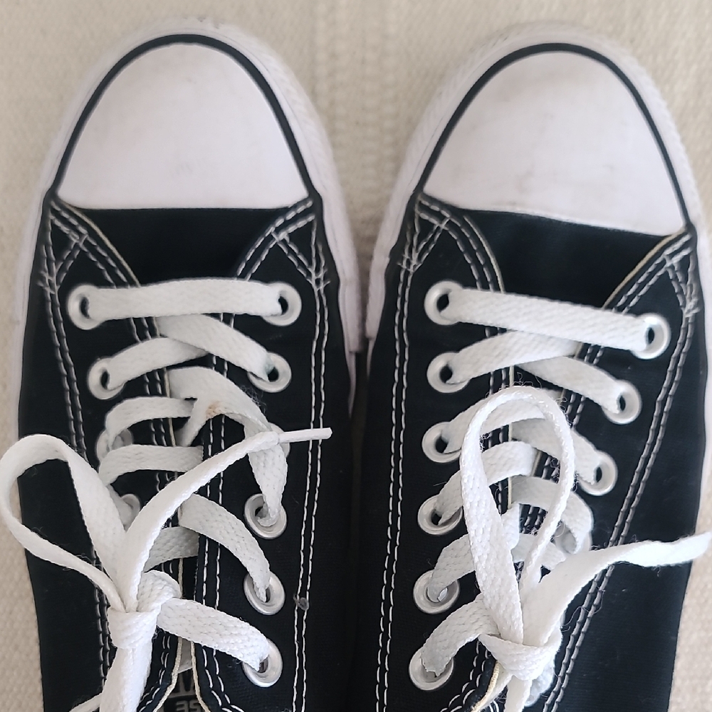 Black and White Canvas Sneakers - Picture 3 of 6